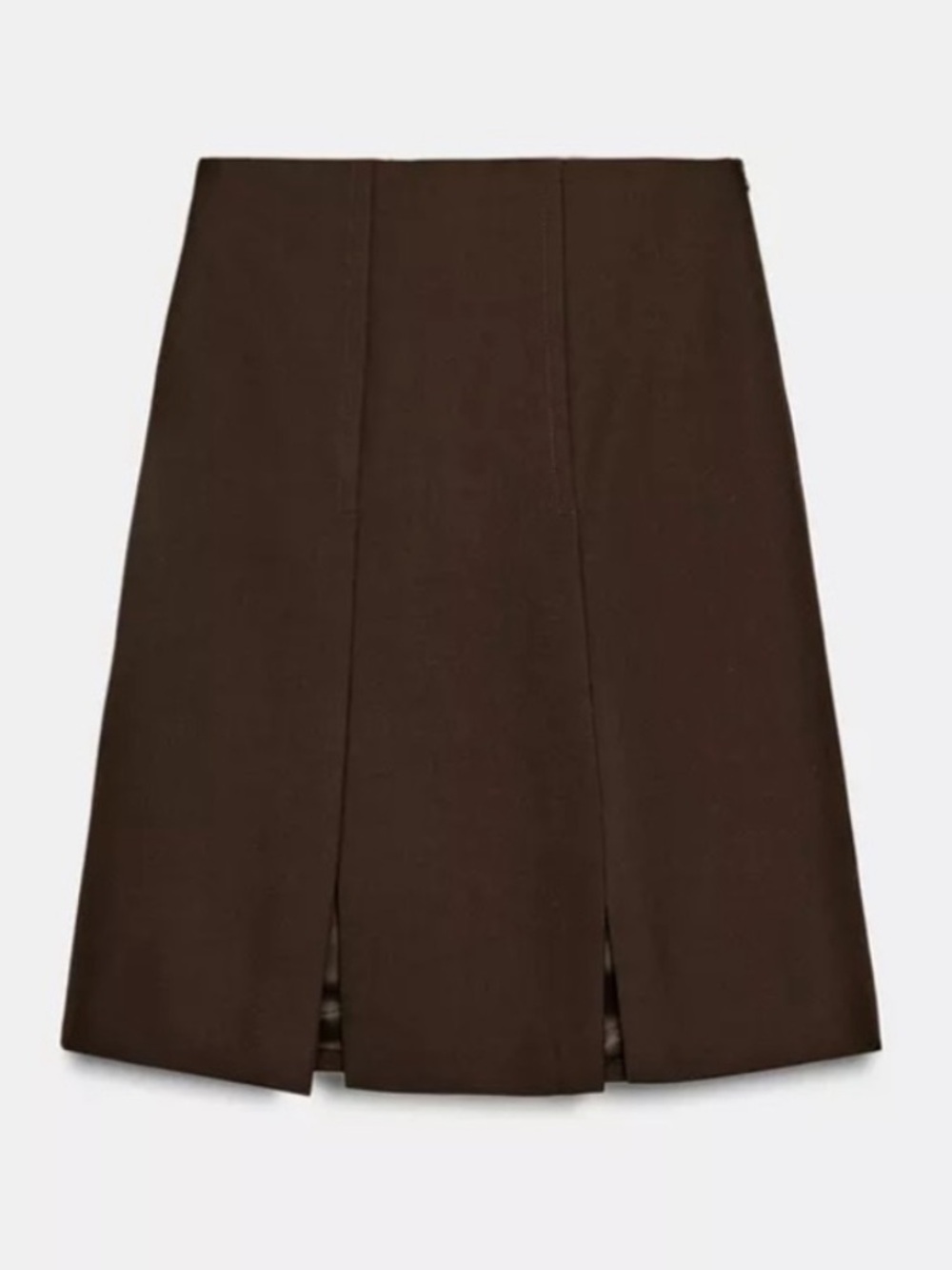Zara Brown Box Pleat Skirt